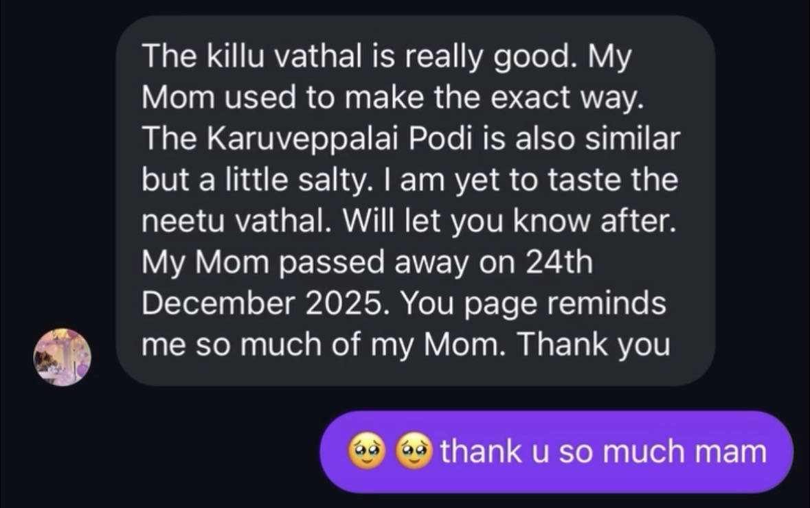 Customer review of Thanjai Thaniyam homemade products