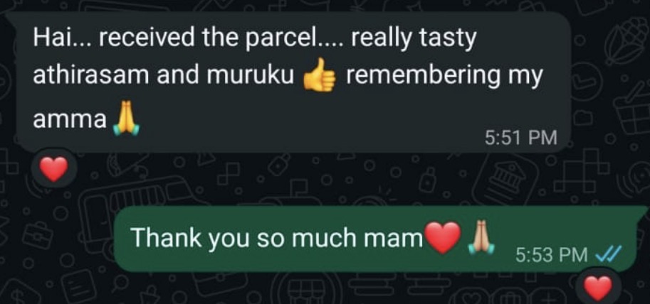 Customer review of Thanjai Thaniyam homemade products